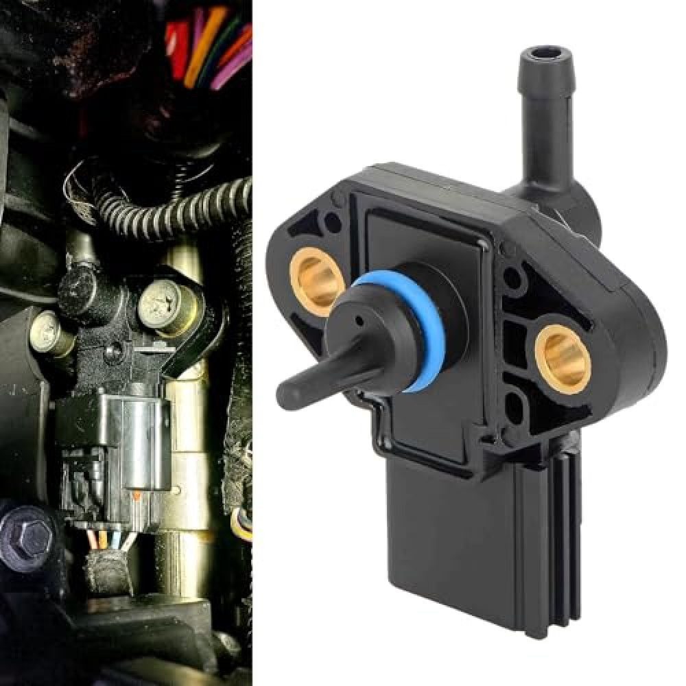 Downhill Automotive Fuel Pressure Sensor, Waterproof Metal Fuel Rail Pressure Sensor, Replacement OEM #3F2E-9G756-AA 0261230093 3F2Z9G756AC Part, Compatible with Ford (Black)