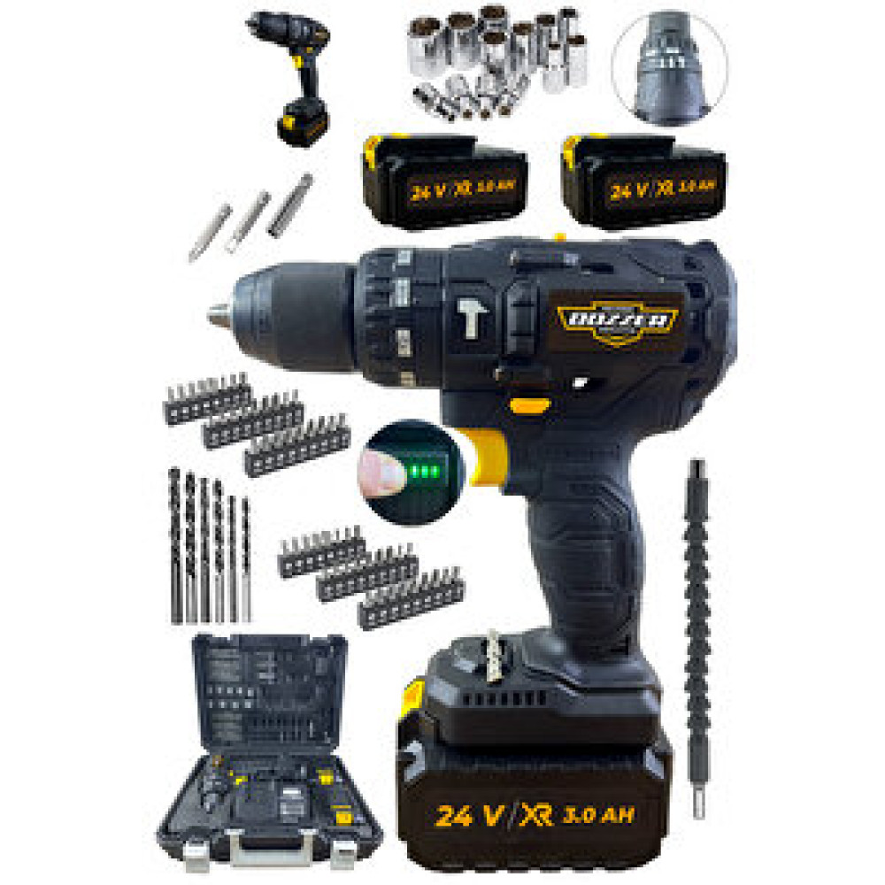 Dozzer Batman Serii 24v 3ah Darbeli 84 Pcs Çelik Mandren Şanjumanlı 2x Akülü Darbeli Vidalama Matkap Matkaplar Fiyatı