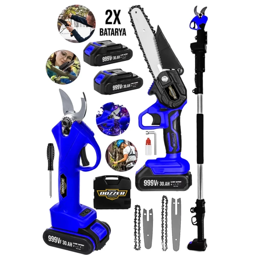 Dozzer Blu Garden 2Li Set 999Vf 30Ah 3Mt Teleskopik Dal Kesme Makasi & Budama Bicki Testere Makinesi Dal Budama Makineleri Fiyatı