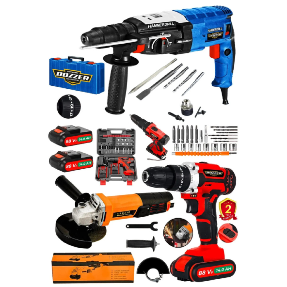 Dozzer Elektrikci Seri 2.30 9200 Watt Kirici Delici Matkap+ Akulu Vidalama +115 Lik Spiral Taslama Makinesi Kırıcı Deliciler & Kırıcılar Fiyatı