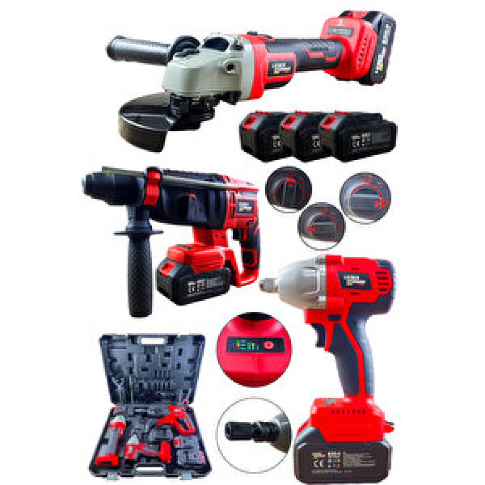 Dozzer Lieber German Kömürsüz Motor 20 Volt 4 Ah 3 Akülü Kırıcı Delici Taşlama Ve Somun Sökme Sıkma Makinesi Kırıcı Deliciler & Kırıcılar Fiyatı