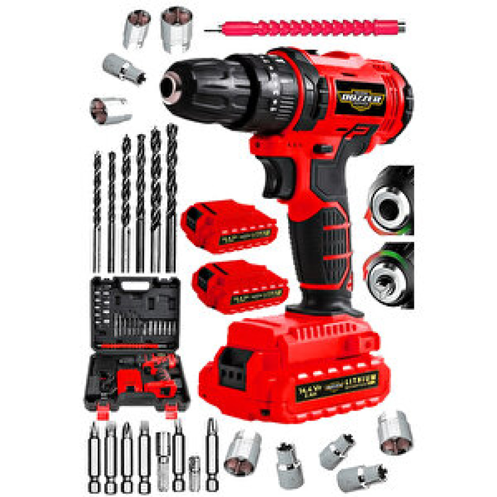 Dozzer Red Serii 14.4 V Darbeli Çift Akülü Vidalama Matkap + 24 Pcs Set Hediyeli Akülü Vidalama Makinesi Fiyatı