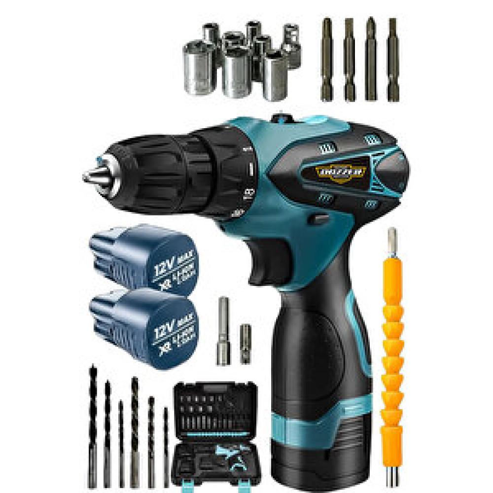 Dozzer V-tec 12 Volt 2 Ah Çift Akülü 24 Parça Setli Bakır Sarglı Akülü Vidalama Matkap Matkaplar Fiyatı