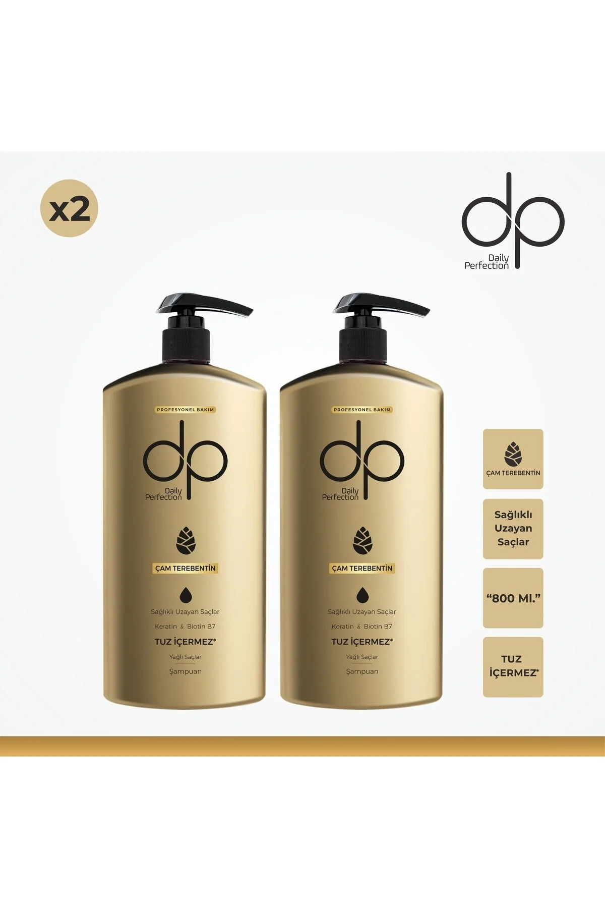 dp Daily Perfection Şampuan Çam Terebentin 800 ml X 2 Adet" Şampuan ve Saç Kremi Fiyatı