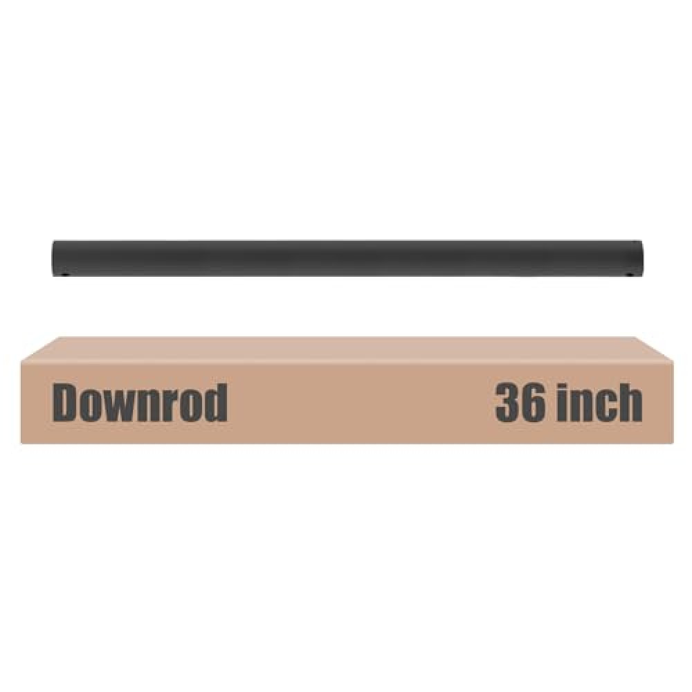 DPXMYG 36 inch Ceiling Fan Downrod with Extension Cord, 3 FT Black Downrod for Ceiling Fan, 1 inch Outside Diameter, Ceiling Fan Boom Suitable for a Wide Range of Fans (Black, Not Threaded)