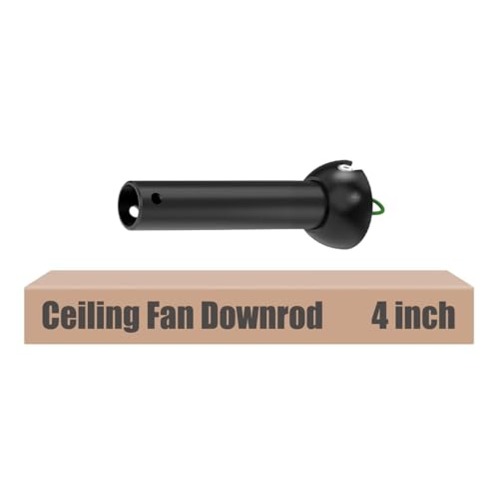 DPXMYG 4 inch Black Ceiling Fan Downrod with Ball Head, Downrod for Ceiling Fan, 1 inch Outside Diameter, Boom Suitable for a Wide Range of Fans (with Ball Head, Not Threaded)