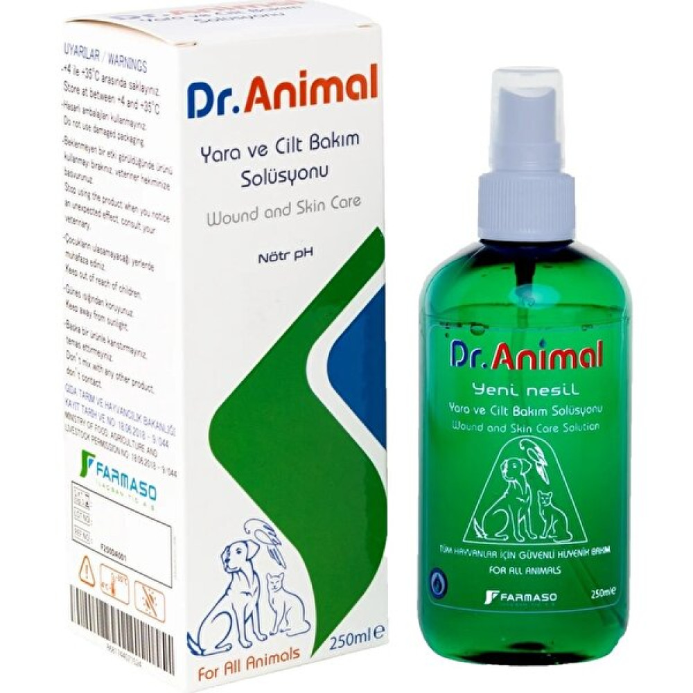 Dr. Animal Farmaso, Dr. Animal Yara ve Cilt Bakım Solüsyonu, 250 ml Evcil Hayvan Ürünleri Fiyatı