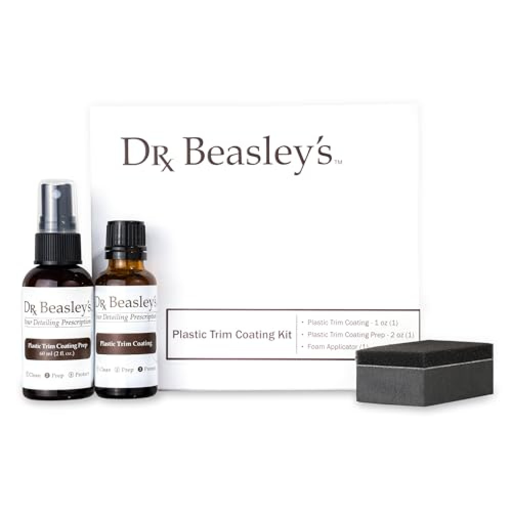 Dr. Beasley's Plastic Trim Coating Kit for Autos - Permanent Ceramic Nano Coating for Exterior Plastic, Blocks UV, Resists Marring and Etching, Makes Cleaning Fast and Easy