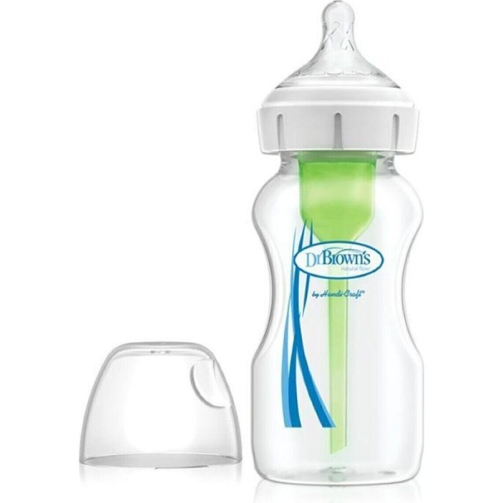 Dr Browns Geniş Ağız Pp (Plastik) Options + Antikolik Biberon 270 ml - Şeffaf Biberon Fiyatı