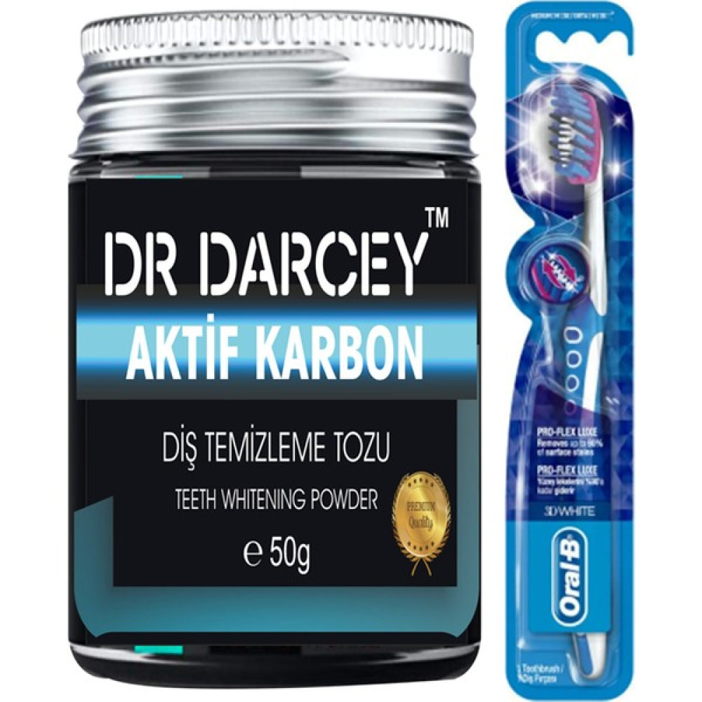 Dr Darcey Aktif Karbon 50 gr Diş Temizleme Tozu + Pro-Flex 3 Boyutlu Beyazlık Luxe Diş Beyazlatıcılar Fiyatı