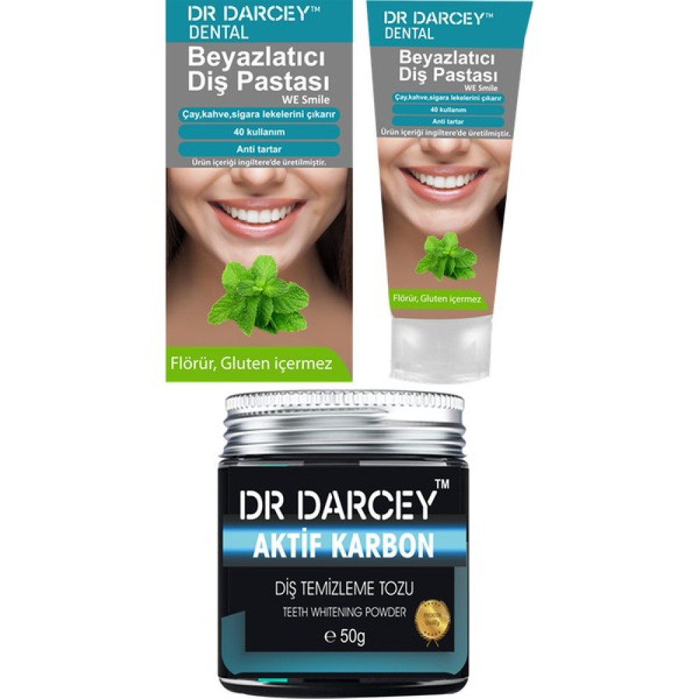 Dr Darcey Beyazlatıcı Diş Pastası 20 G + Aktif Karbon Diş Temizleme Tozu 50 G Diş Beyazlatıcılar Fiyatı