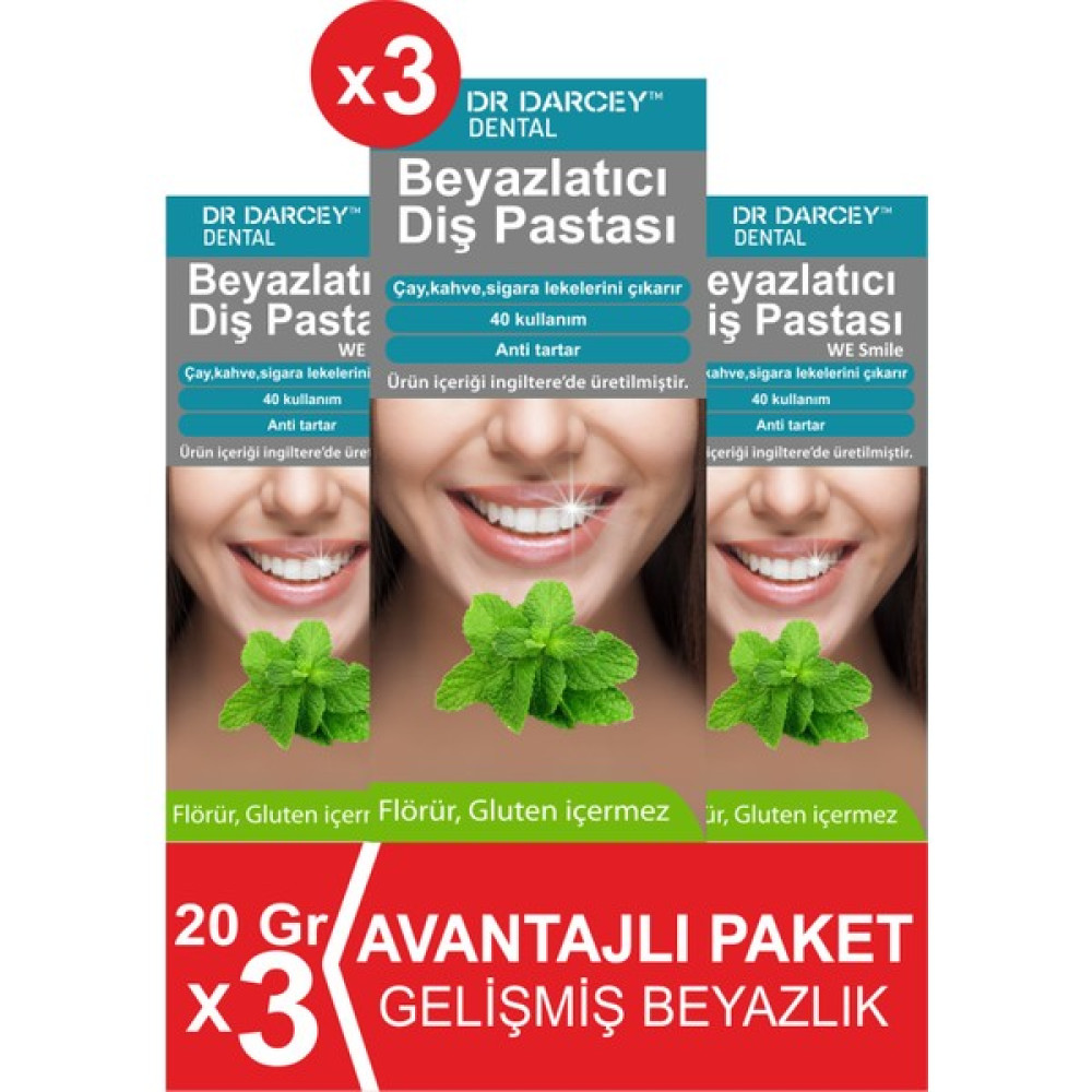 Dr Darcey Beyazlatıcı Diş Pastası 20 gr x 3 Adet Diş Beyazlatıcılar Fiyatı