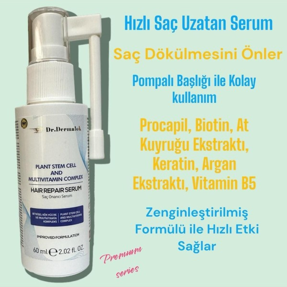 Dr. Dermalok Hızlı Saç Uzatım Serum Dökülüme Karşı Zenginleştirilmiş Formülü ile Premıum Series Unisex 60 ml Oto Boyaları Fiyatı