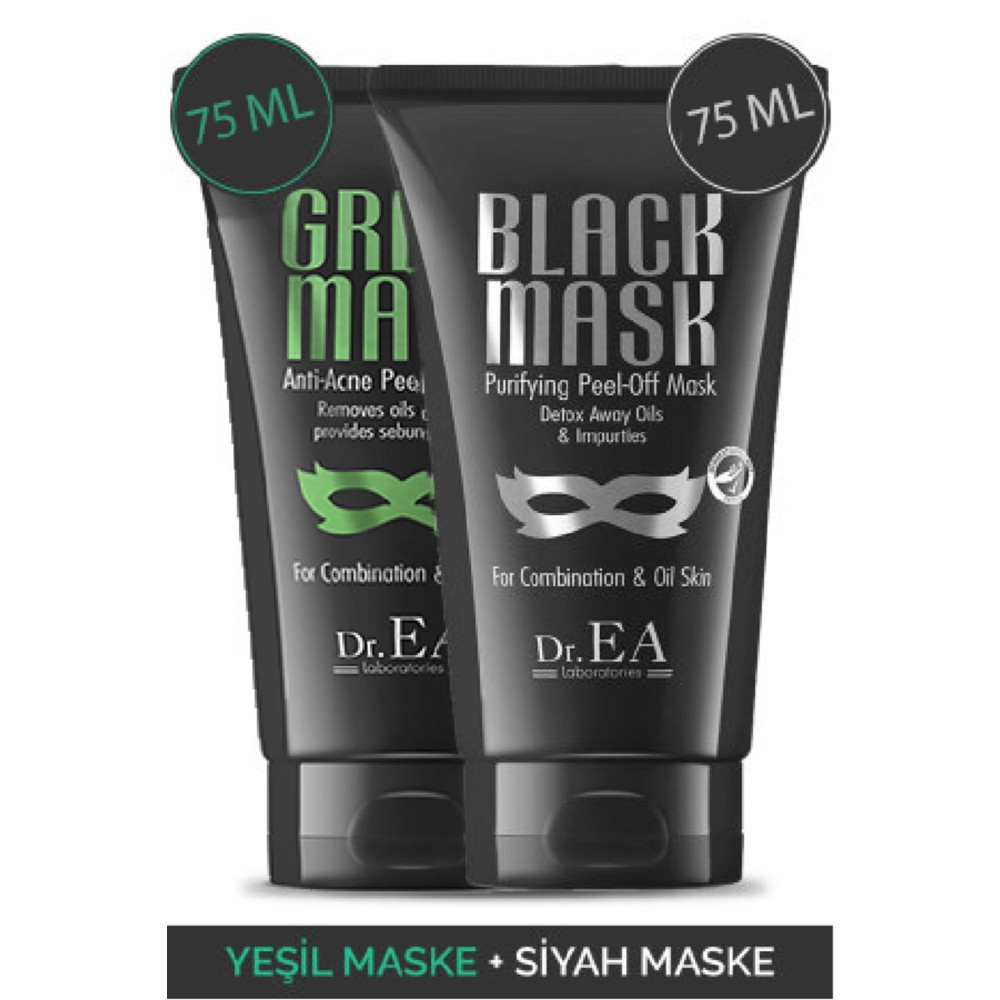 Dr. EA Laboratories Dr. Ea Soyulabilir Siyah Maske Ve Soyulabilir Yeşil Maske 2li Özel Set (75 ML) Cilt ve Yüz Bakımı Fiyatı