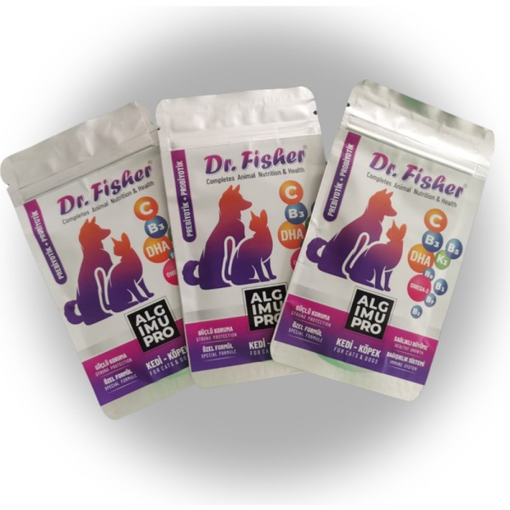 Dr. Fisher Alg Imu Pro -- Güçlü Omega-3 Probiyotik Desteği - Kedi Dostu 15 gr x 3 Adet Evcil Hayvan Ürünleri Fiyatı