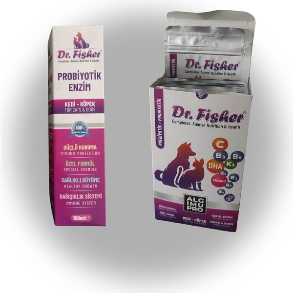 Dr. Fisher Alg Imu Pro&pet Pro (Kedi) (Güçlü Omega3 Probiyotik Desteği& Enzimler Güçlü Bağışıklık 150 gr + 100 ml Evcil Hayvan Ürünleri Fiyatı