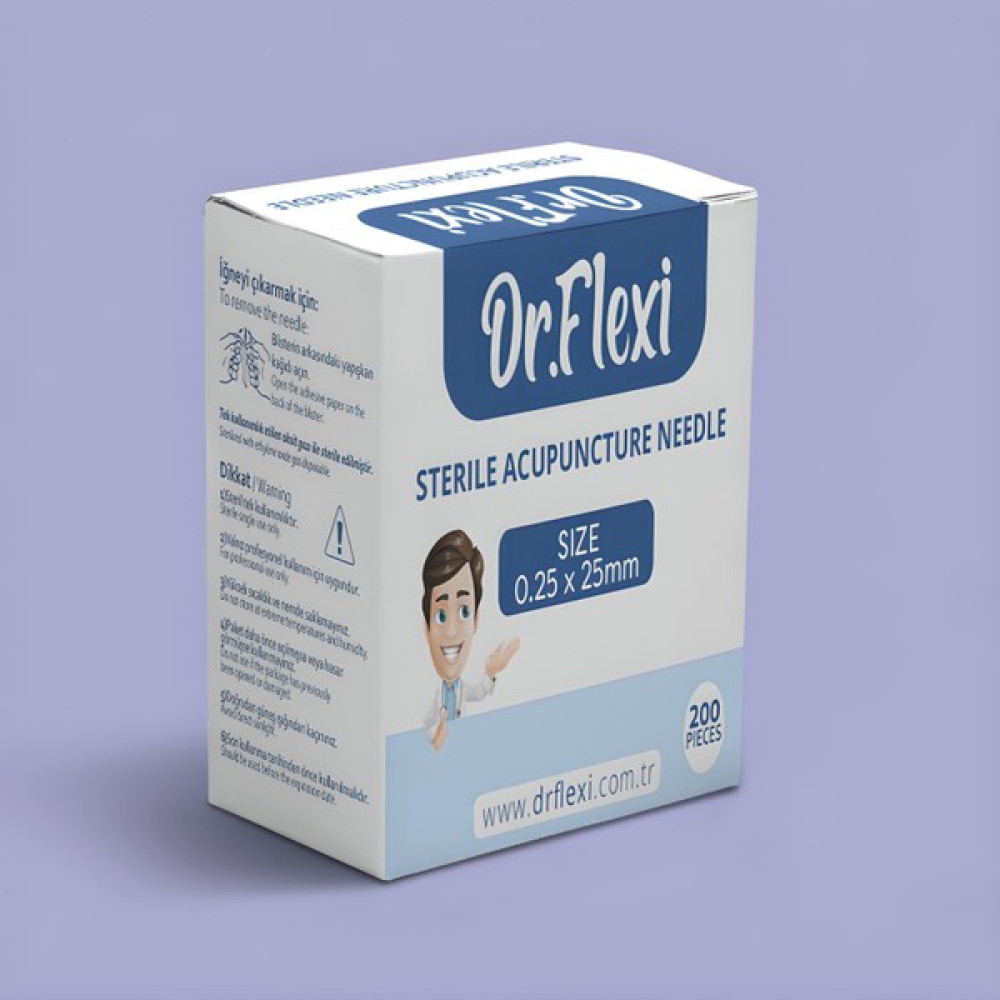 Dr. Flexi Akupunktur İğnesi -Kuru İğne 0.25 x 25 mm Steril 200'lü Masaj Cihazları Fiyatı