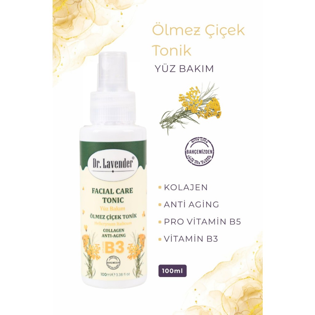 Dr. Lavender Bahçemizden Ölmez Çiçek Suyu Kolajen B5 Ve B3 Vitaminli Yüz Bakım & Tonik 100 Ml Diğer Fiyatı
