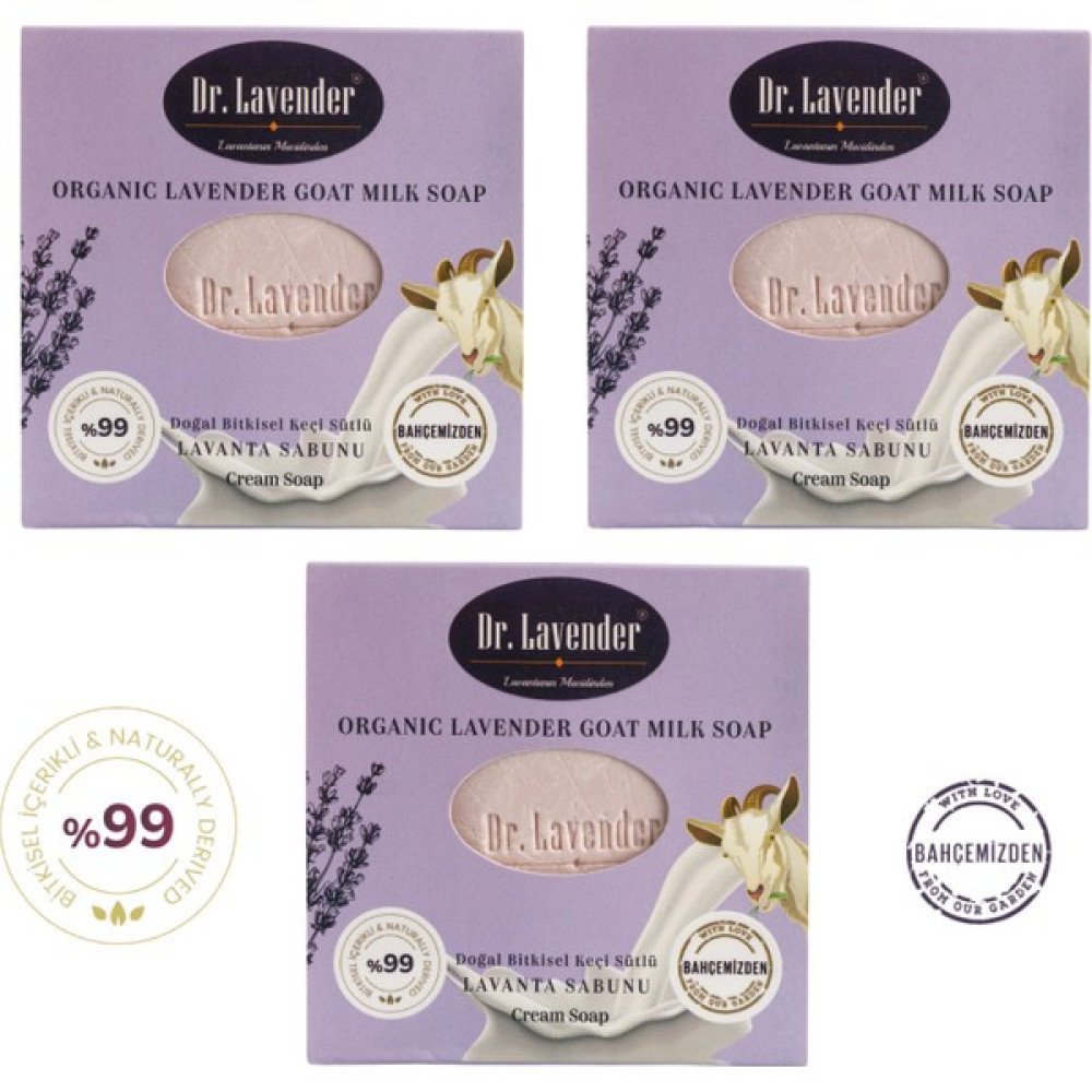 Dr. Lavender Doğal Bitkisel Lavanta Yağlı ve Keçi Sütlü Sabun 100 gr 3 Adet Sabunlar Fiyatı
