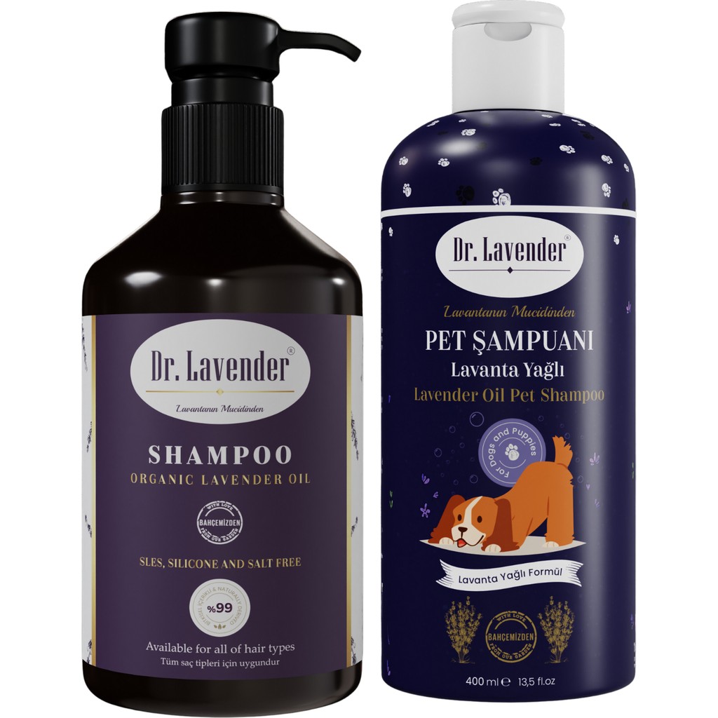 Dr. Lavender Köpek Şampuanı 400 ml Pet Şampuan + Tuzsuz Lavanta Yağlı Yetişkin Şampuanı 500 ml Evcil Hayvan Ürünleri Fiyatı