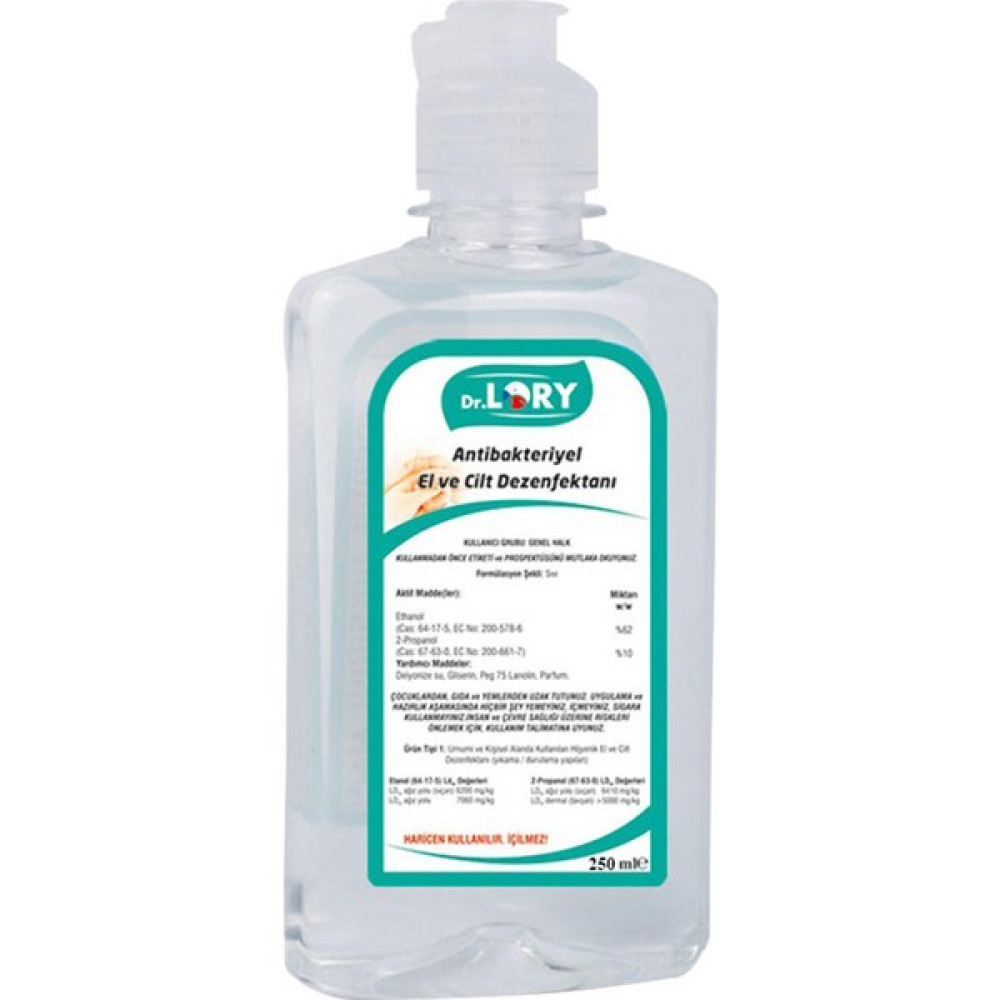 Dr. Lory El ve Cilt Dezenfektanı 250 ml Hijyen ve Temizlik Fiyatı
