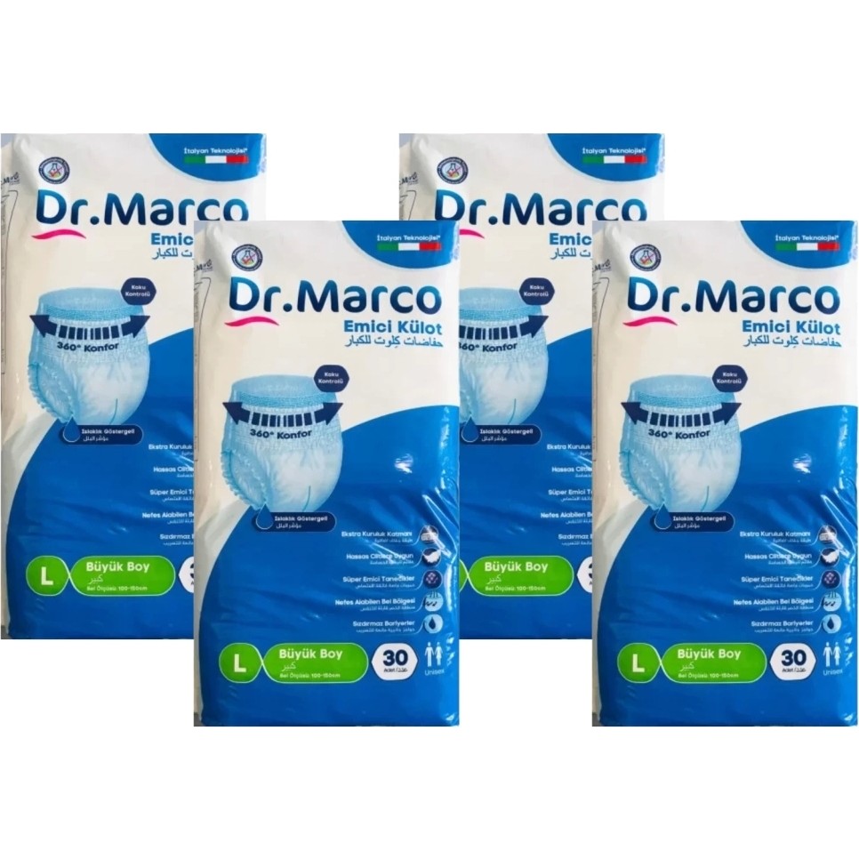 Dr Marco Dr. Marco Hasta Bezi Emici Külotlu Büyük Boy ( L ) 120 Adet - Beyaz Hasta Bezleri ve Temizliği Fiyatı