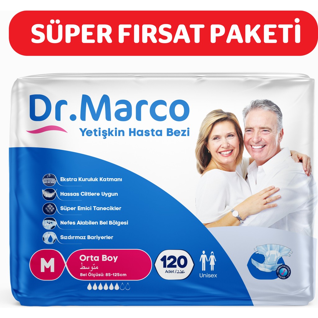 Dr Marco Dr.marco Yetişkin Bel Bantlı Hasta Bezi Medium 120 Adet - M SSD / Solid State Drive Fiyatı