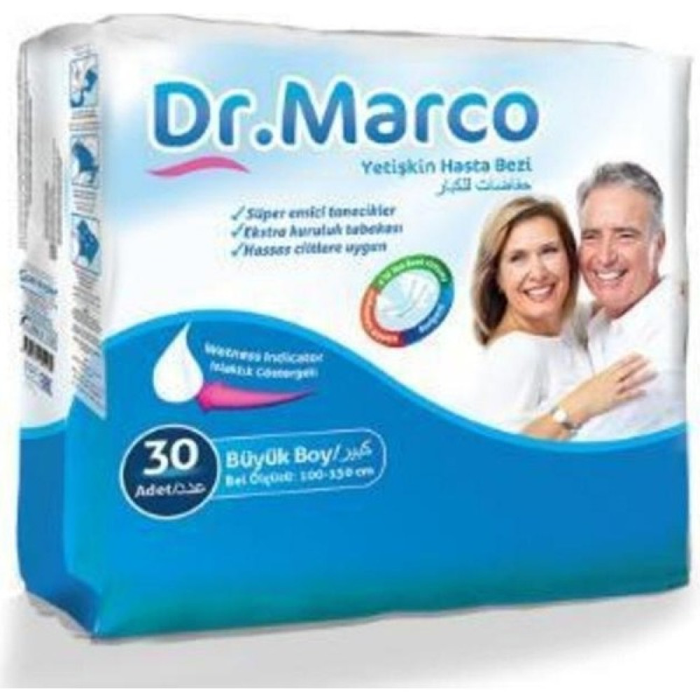 Dr. Marco Külotlu Hasta Altı Bezi Büyük Boy 30'lu - L - Beyaz Hasta Bezleri ve Temizliği Fiyatı