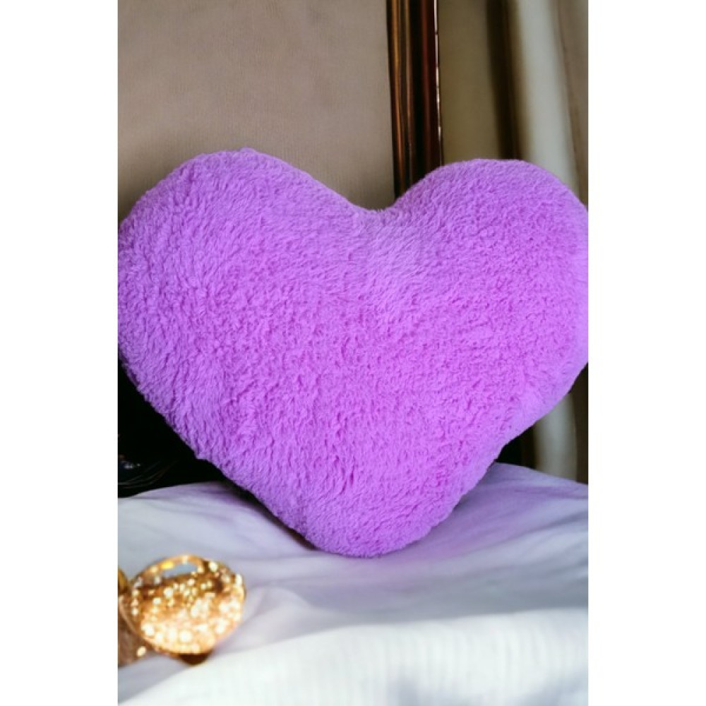 Dr. Micro 50 cm Neon Peluş Hediyelik Kalp Yastık %100 Silikon Dolgu Soft - Mor - 50 x 50 cm Kırlent / Mobilya Yastığı Fiyatı