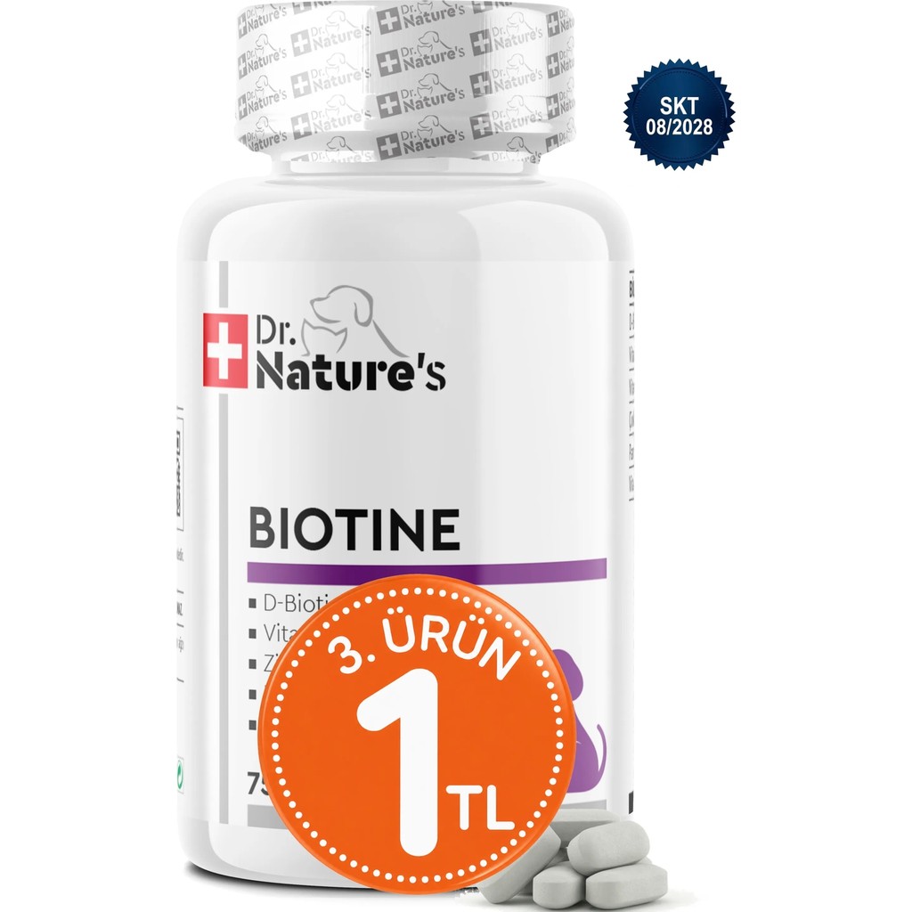 Dr. Nature's Köpek Biotin Tablet 75 Tablet – Deri ve Tüy Sağlığı Destekleyici Diğer Fiyatı