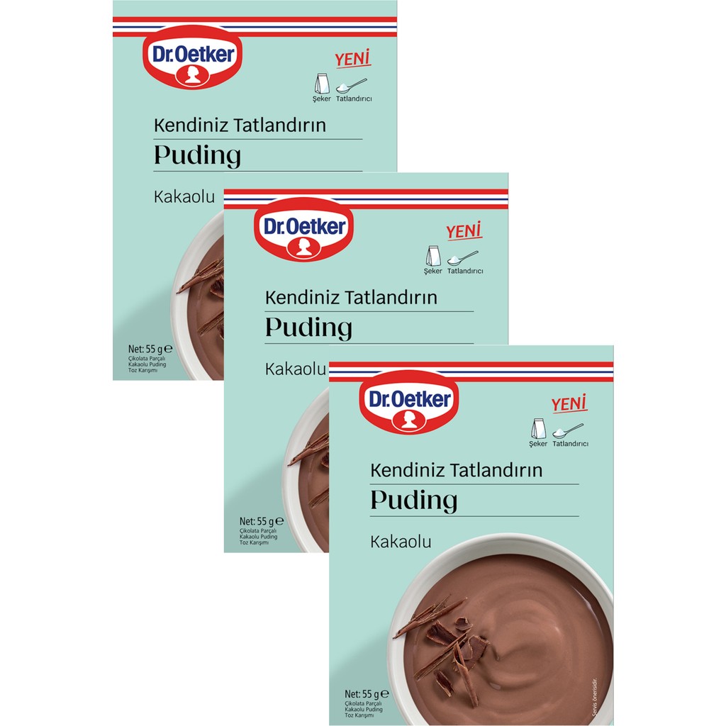 Dr. Oetker Kendiniz Tatlandırın Şekersiz Puding Kakaolu 55 gr x 3 Adet Diğer Fiyatı
