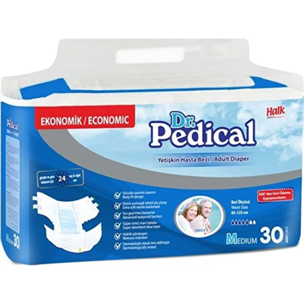 Dr. Pedical Dr.pedical Bel Bantlı Hasta Alt Bezi Medium - M - Beyaz - Mavi Hasta Bezleri ve Temizliği Fiyatı