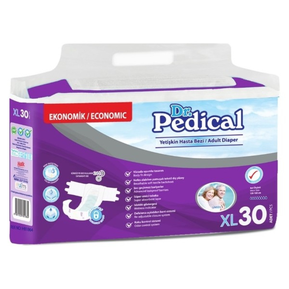 Dr. Pedical Hasta Bezi Bağlamalı Xlarge 30'lu - XL Hasta Bezleri ve Temizliği Fiyatı