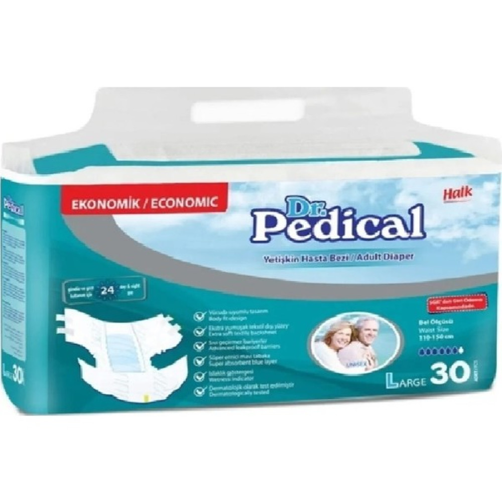 Dr. Pedical Yetişkin Hasta Bezi Large Beden Bel Bantlı 60 Adet - L Hasta Bezleri ve Temizliği Fiyatı