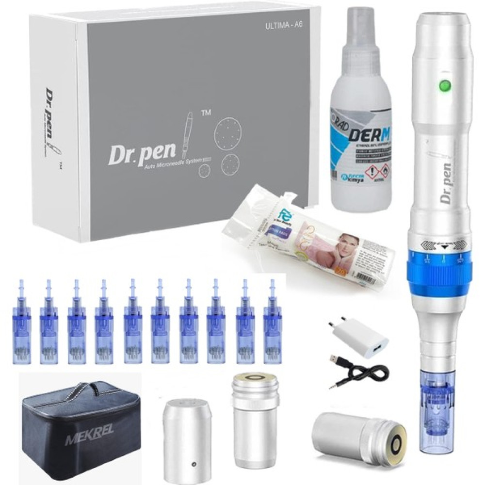Dr. Pen A6 Pak Dermapen Cihazı Şarjlı  Dermaroller Çanta + 10 Iğne - 01-Mavi Oto Boyaları Fiyatı