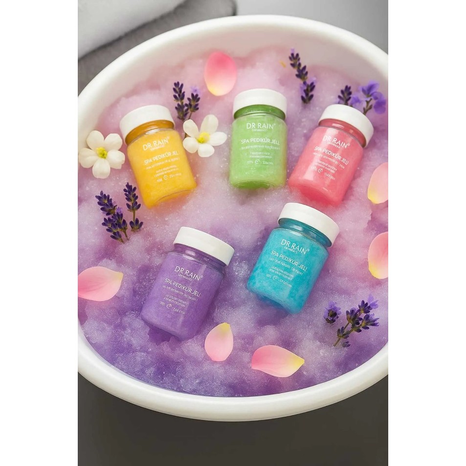 Dr. Rain Tek Kullanımlık DR.RAIN Manikür & Pedikür & Spa Jelly 4 Adet Renkli Jel ile Profesyonel Bakım Manikür & Pedikür Seti Fiyatı