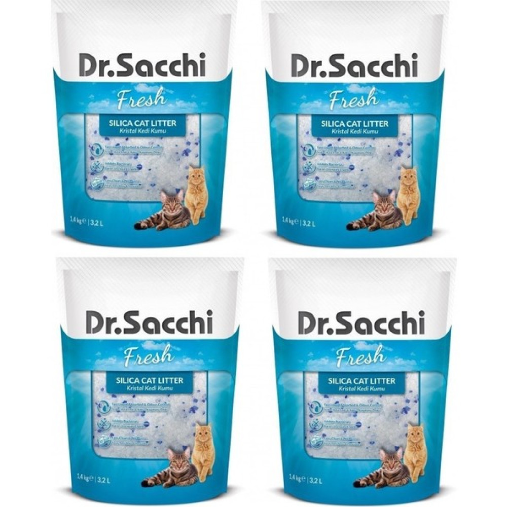 Dr. Sacchi Silica 1,4 kg - 3,2 l x 4 Adet Kristal Kedi Kumu Evcil Hayvan Ürünleri Fiyatı