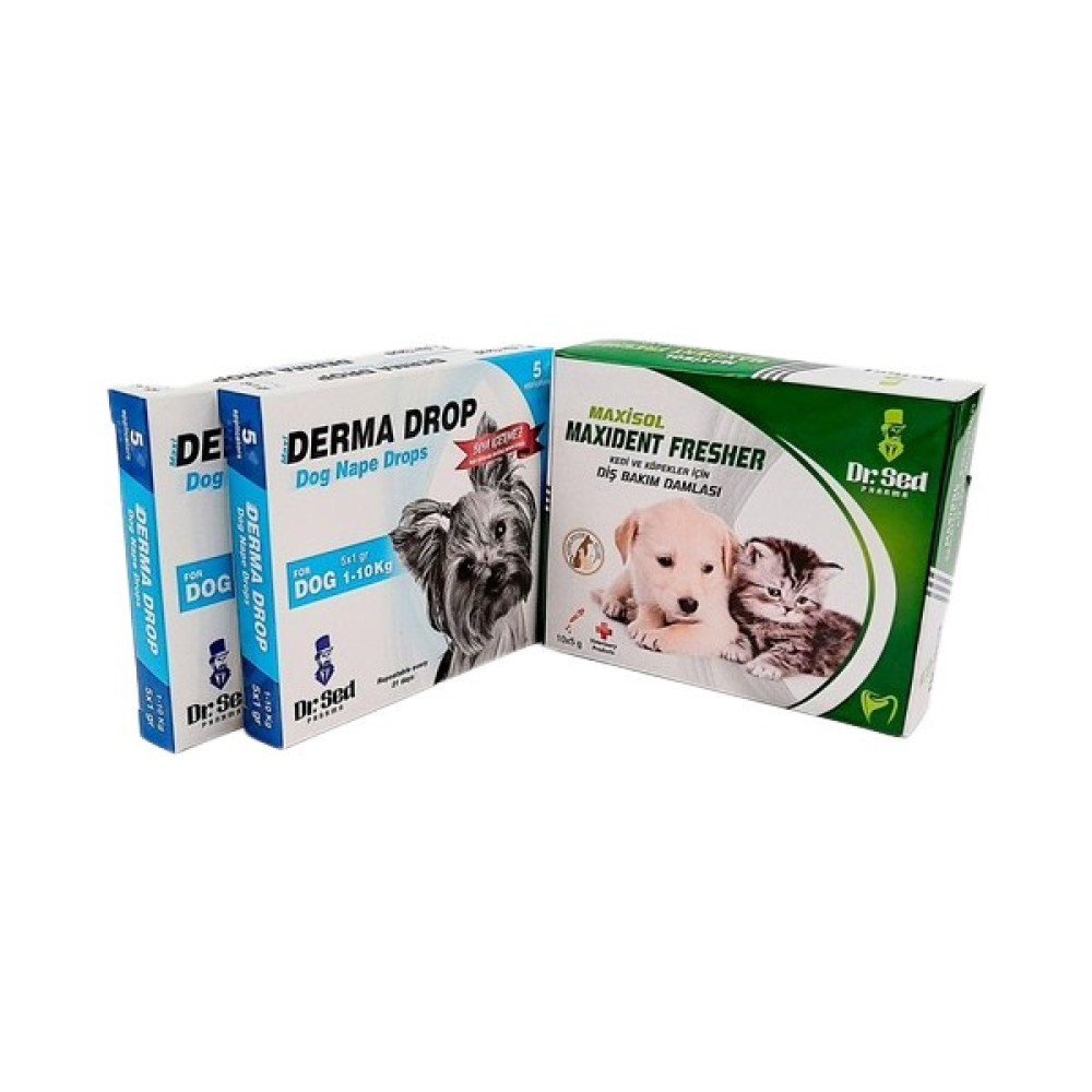 Dr. Sed 1-10 kg Köpek Parazitderi Koruma Damla 2 Paket + Ağız Kokusu Giderici Damla Evcil Hayvan Ürünleri Fiyatı
