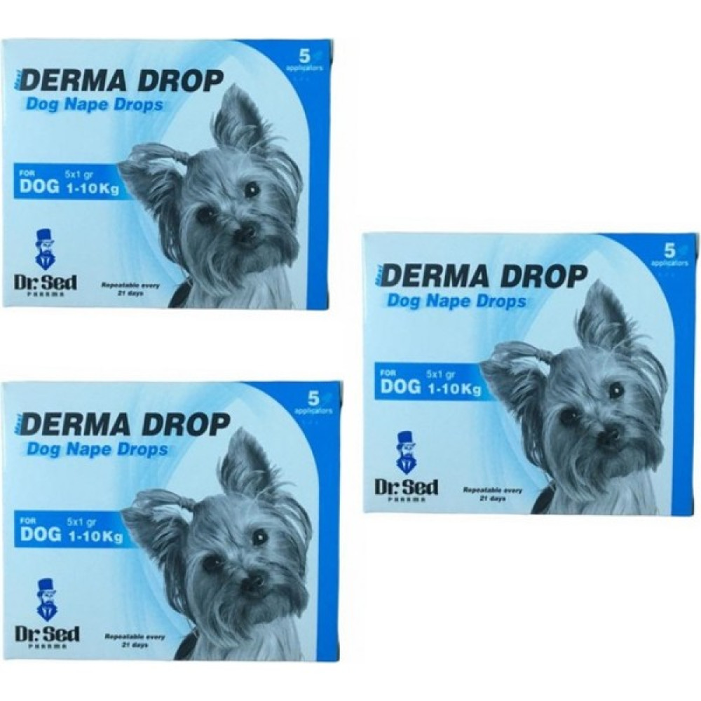 Dr Sed Pharma 3 Adet Derma Drop Bit Pire Kene Için Köpek Ense Damlası 1-10KG Evcil Hayvan Ürünleri Fiyatı