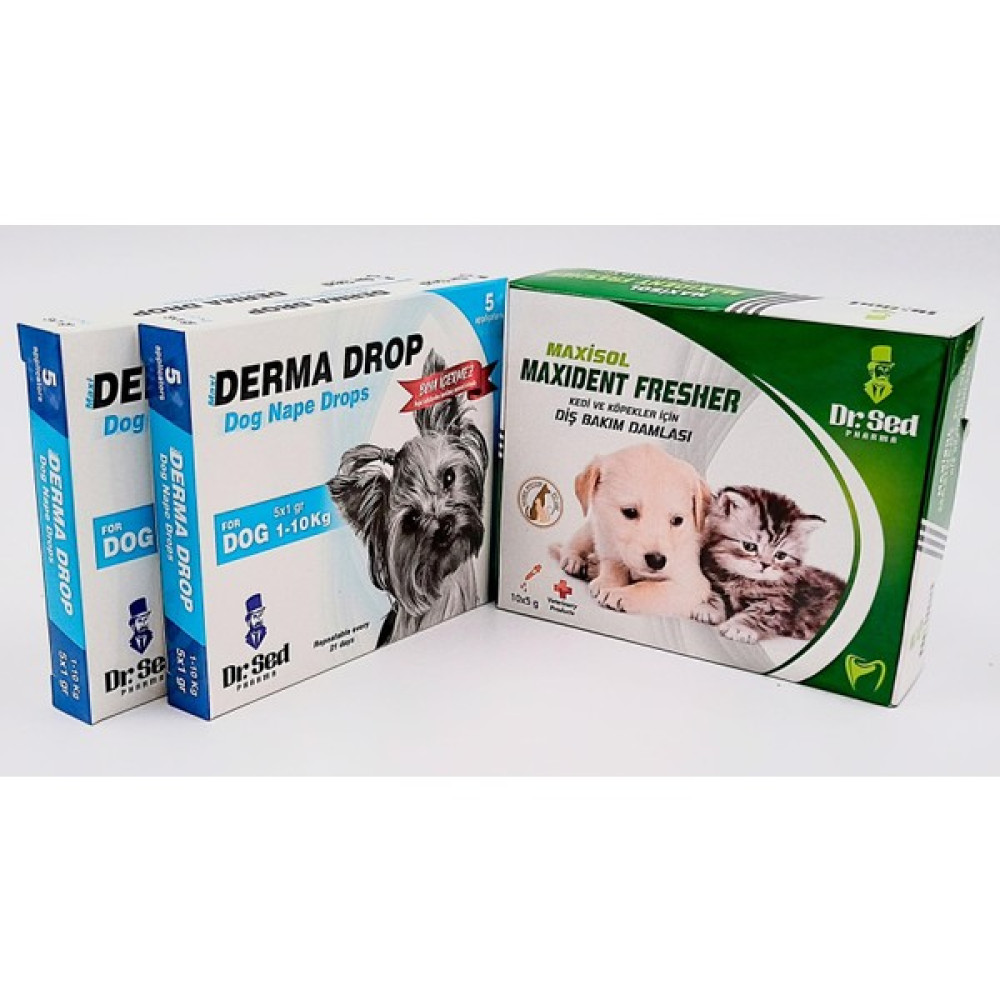 Dr Sed Pharma Derma 1-10 kg Köpek Dış Parazit Damla 2 Paket + Veteriner Onaylı Ağız Kokusu Giderici Evcil Hayvan Ürünleri Fiyatı