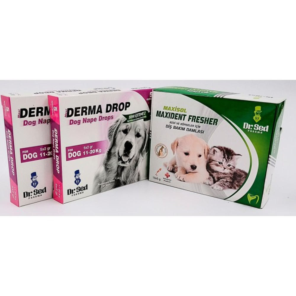 Dr Sed Pharma Derma 11-20 kg Köpek Dış Parazit Damla 2 Paket + Veteriner Onaylı Ağız Kokusu Giderici Evcil Hayvan Ürünleri Fiyatı
