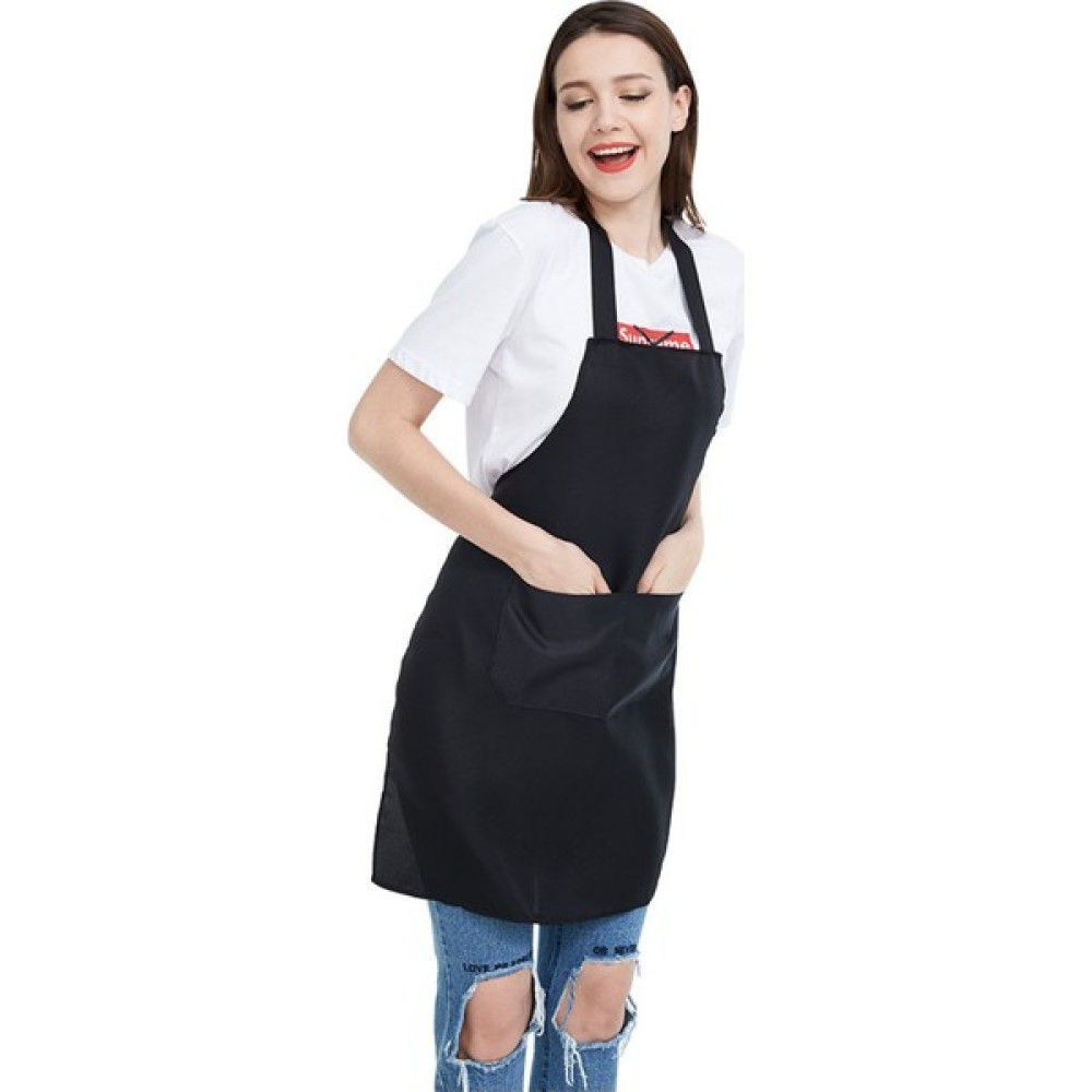 DR Ticaret Apron Şef Aşçı Garson Önlüğü Boyundan Askılı Leke Tutmaz Cepli Önlük - Standart - Siyah Mutfak Önlüğü Fiyatı