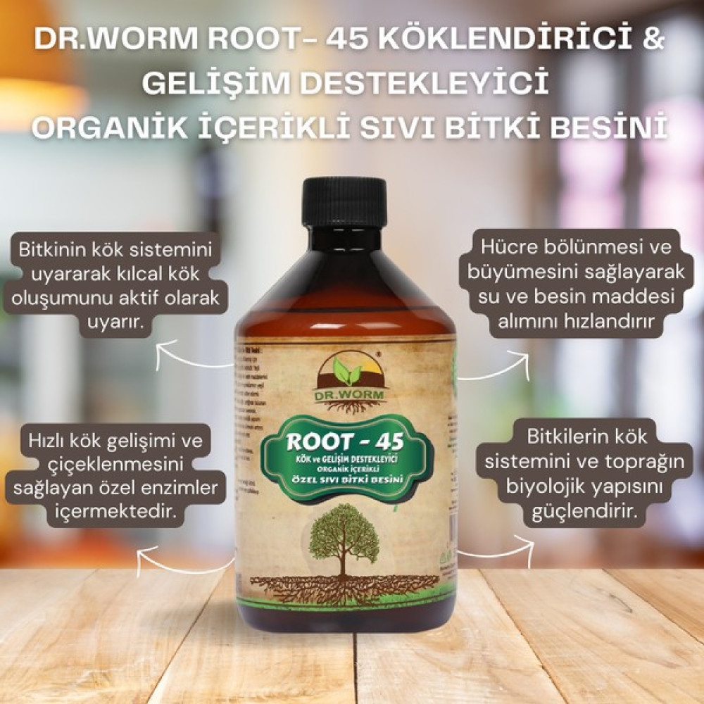 Dr. Worm Root- 45 Köklendirici & Gelişim Destekleyici Organik Içerikli Sıvı Bitki Besini 500 ml Bitki Fiyatı