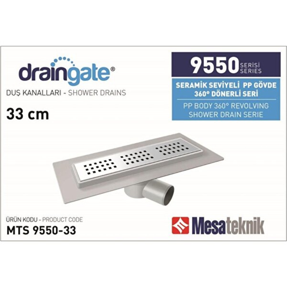 Dräger Mesa Teknik Seramik Seviyeli Yandan Çıkışlı Duş Kanalı 33 cm Nalburiye & Hırdavat Fiyatı