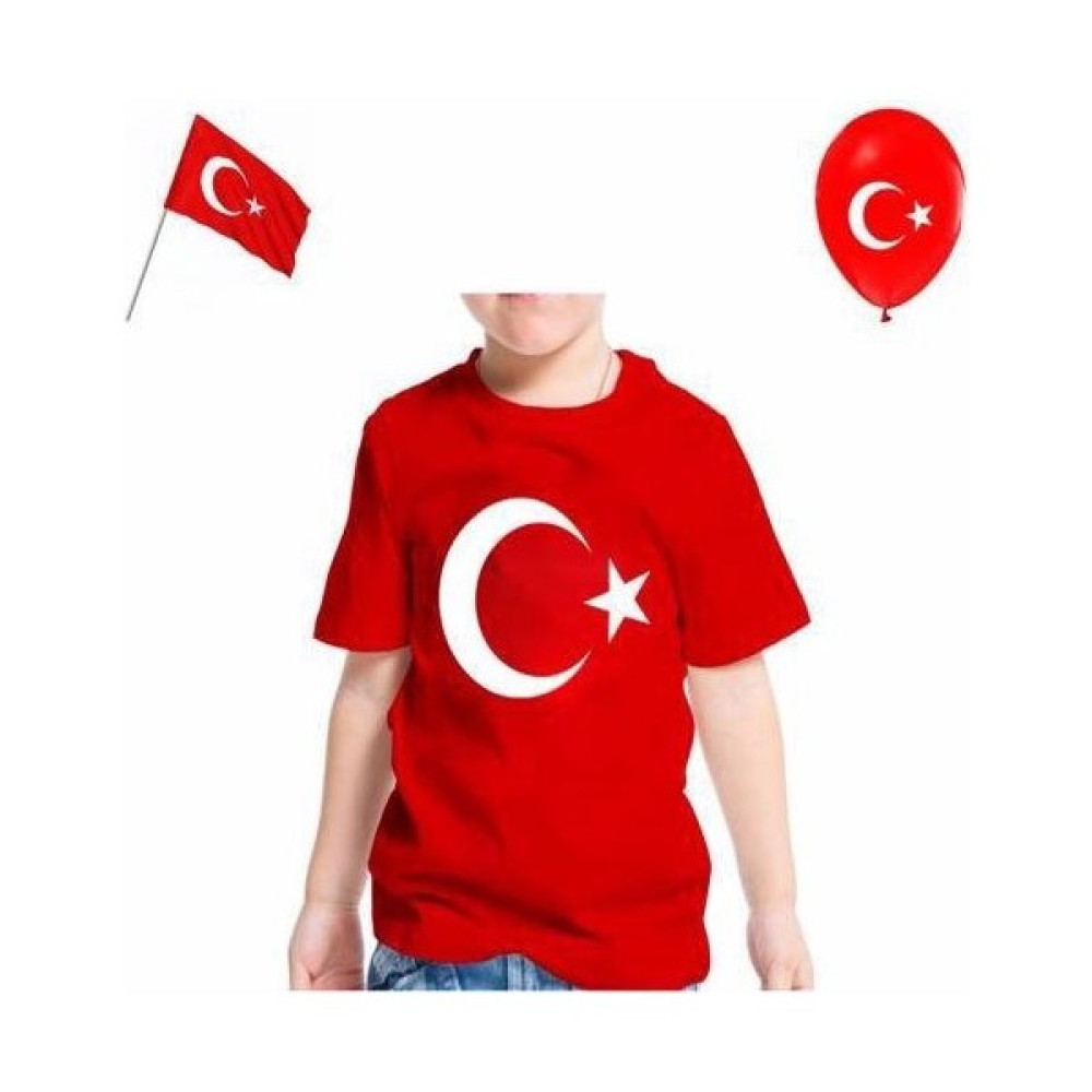 Dragora Bayrak Baskılı Kısa Kollu 23 Nisan 19 Mayıs 30 Ağustos 10 Kasım Süper Kalite Unisex Çocuk T-Shirt Erkek Çocuk T-shirt Fiyatı