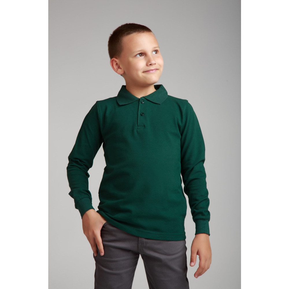 Dragora Uzun Kollu Polo Yaka Koyu Yeşil Penye 7 Yaş Beden Erkek T-shirt Fiyatı