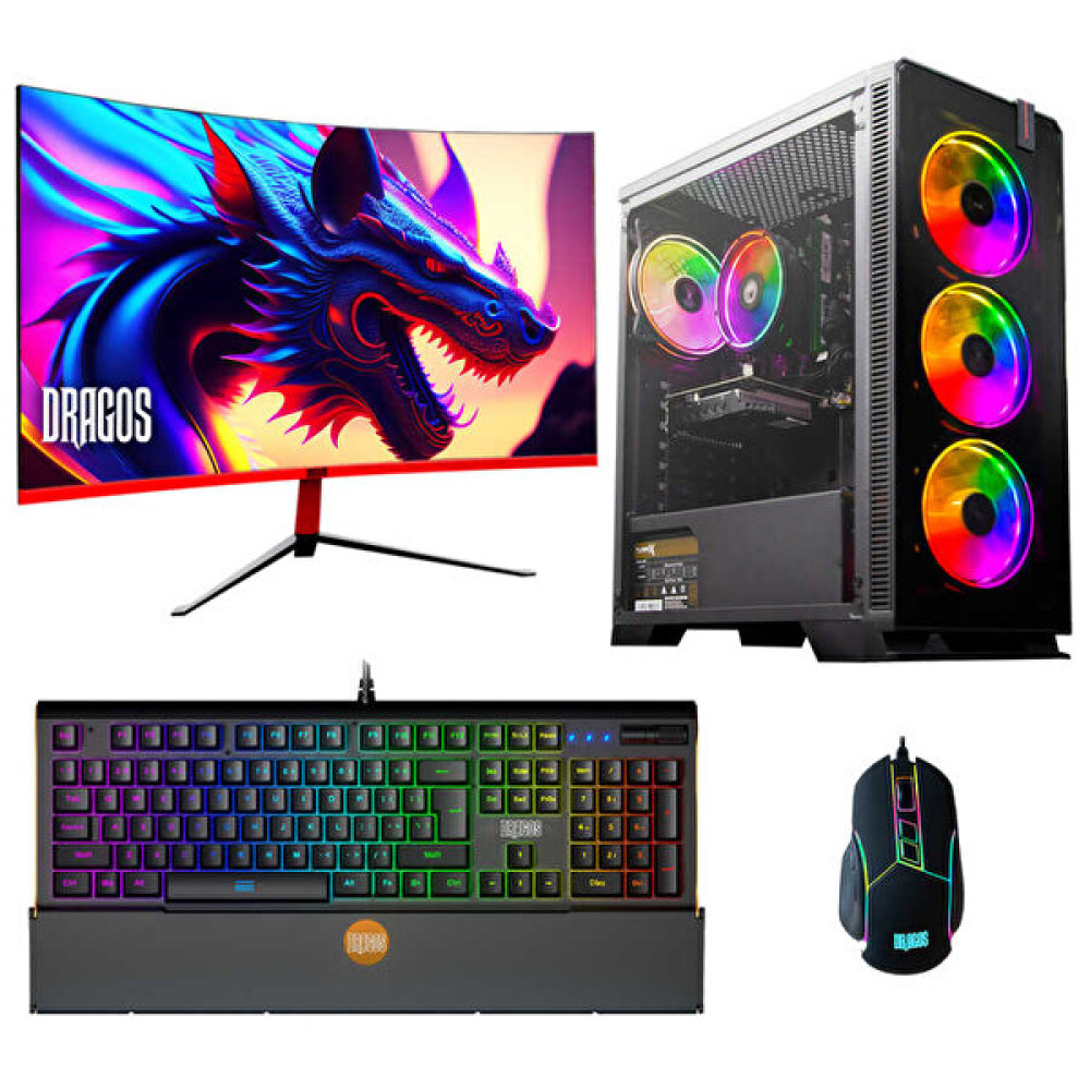 Dragos DRx4445 Ryzen 7 5700X 27" 32 GB RAM 512 GB NVMe SSD 8 GB RTX4060Ti Curved FreeDOS Masaüstü Oyun Bilgisayarı Masaüstü Bilgisayar Fiyatı