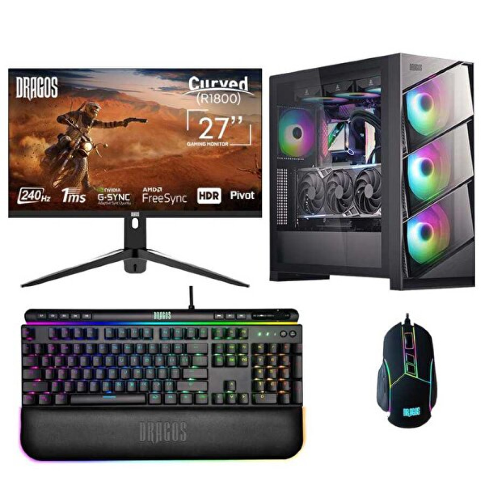 Dragos DRx6417 Core i9 14900Kf 27" 32 GB RAM 2 TB NVMe 4.0 SSD 12 GB RTX 4070 Curved FreeDOS Masaüstü Oyun Bilgisayarı Masaüstü Bilgisayar Fiyatı