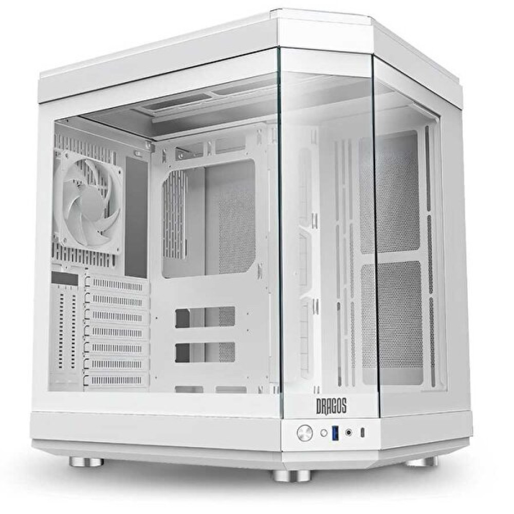 Dragos North 1x Fan USB 3.0 Type-C ATX Mid Tower Panoramik Temperli Cam Beyaz Gaming Bilgisayar Kasası Masaüstü Bilgisayar Fiyatı