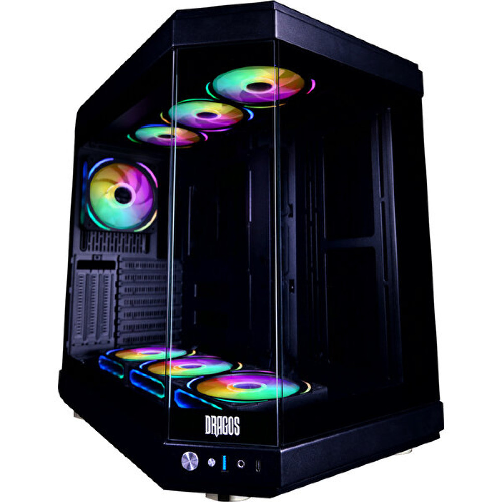 Dragos North 7x Rgb Fan Siyah USB 3.0 + Type C Psu Yok Atx Gaming Bilgisayar Kasası Siyah PC Kasaları Fiyatı